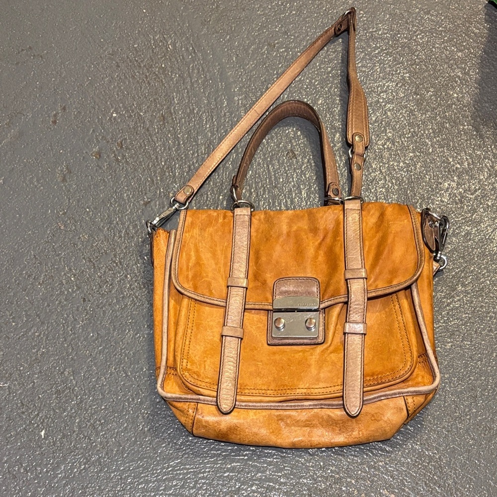 Elegant Tan Leather Satchel for Women